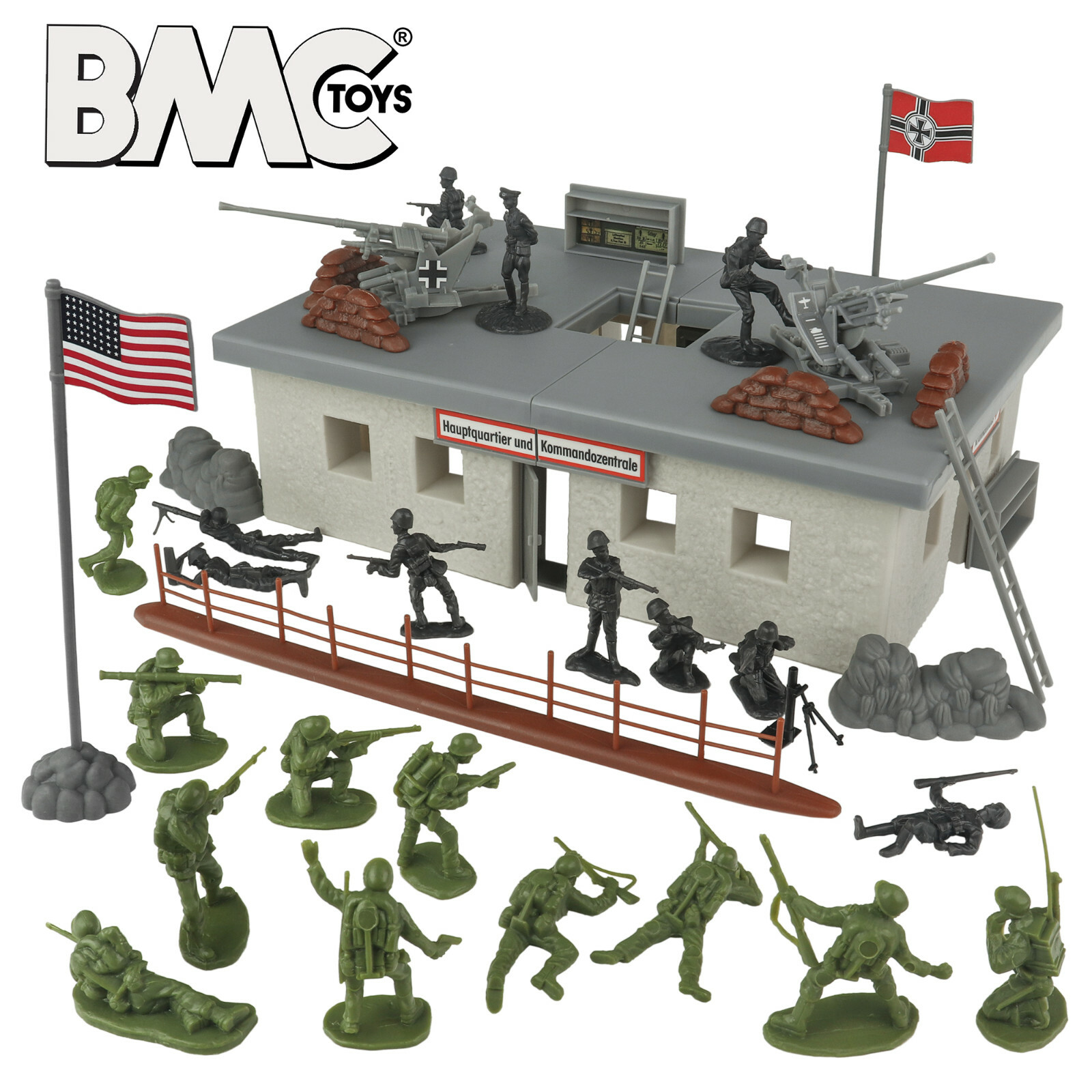 BMC WW2 D-DAY Plastic Army Men German BUNKER Soldier Figure 1:32