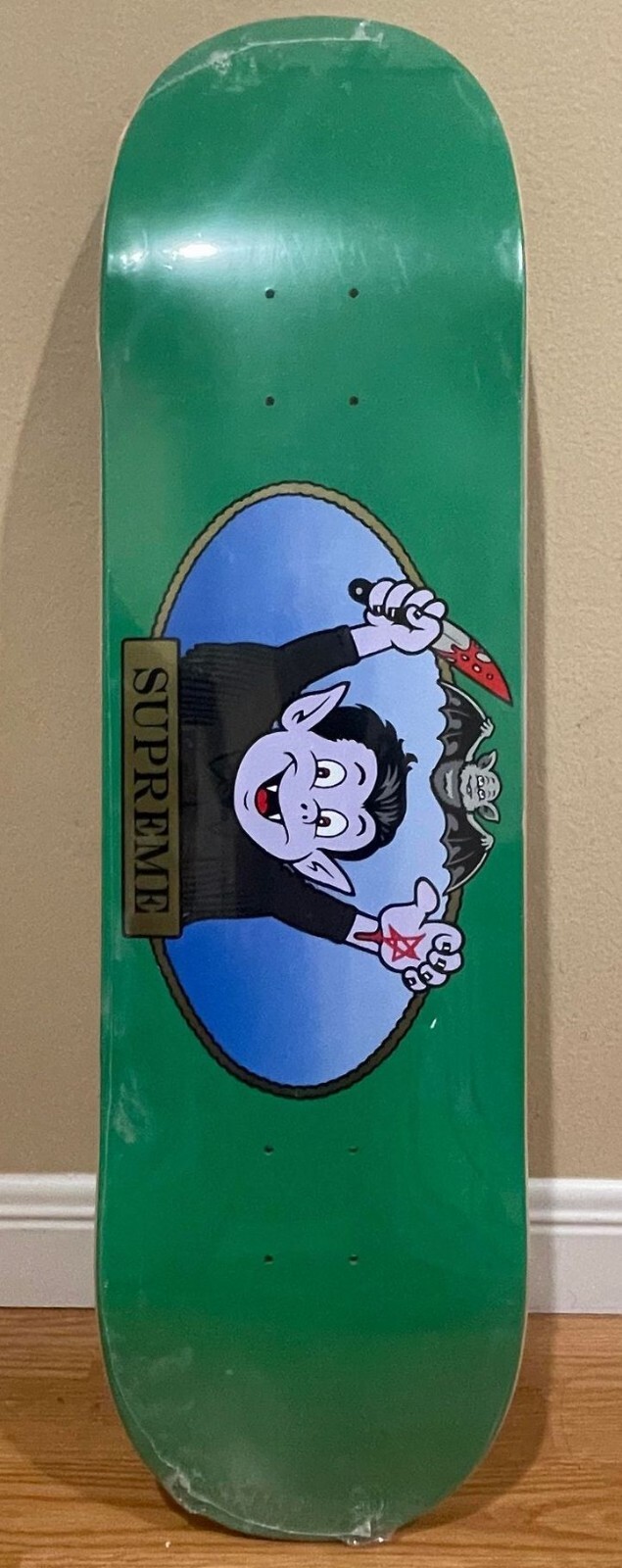 SUPREME SS21 Vampire Boy Skateboard Green 8.5” X 32.25” Brand New