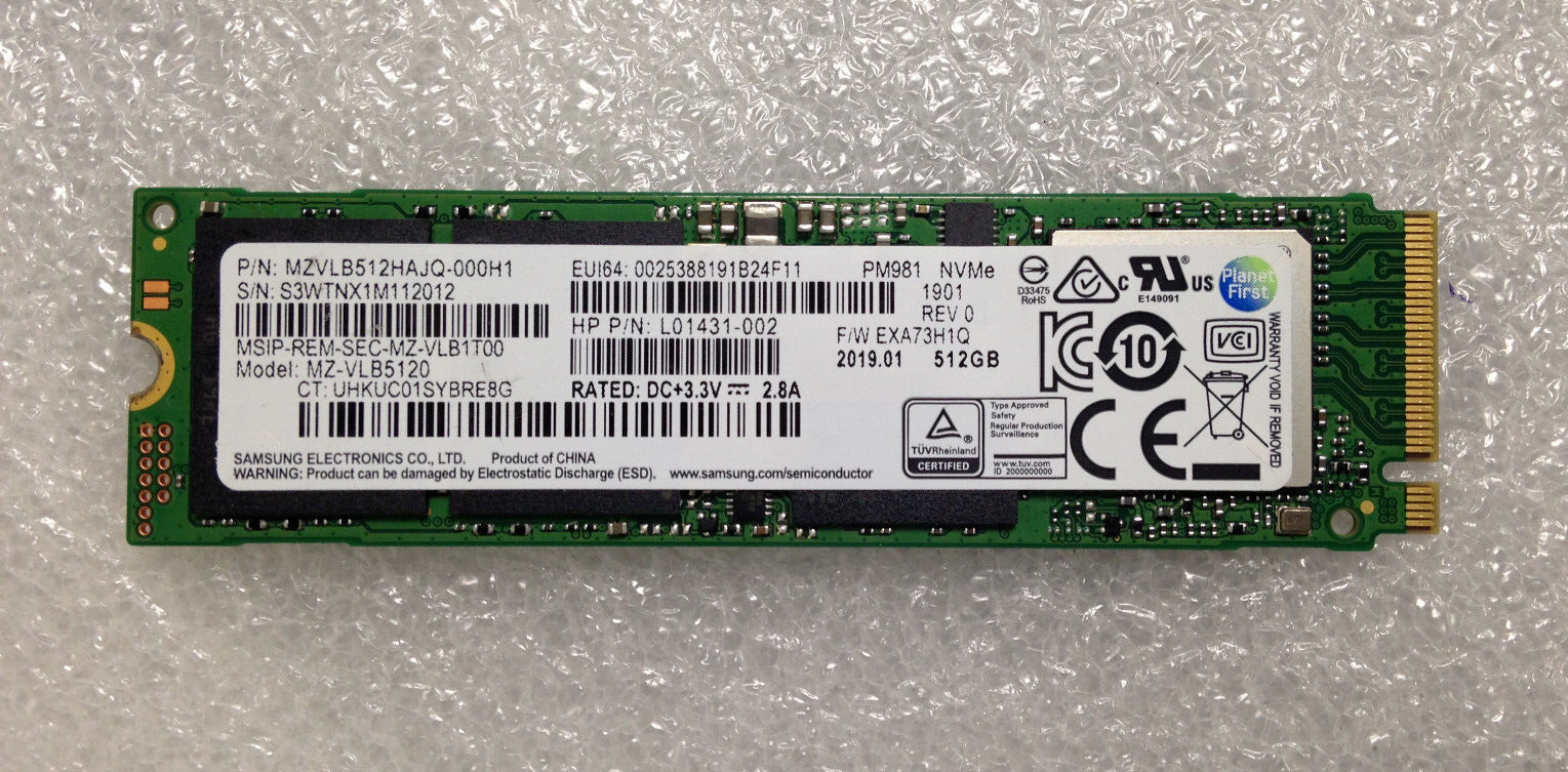 Samsung 512GB NVMe SSD Solid State Drive MZVLB512HAJQ-000L7 US