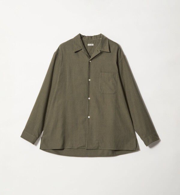 Steven Alan＞ ネル マイクロチェック オープンカラー シャツ BOX
