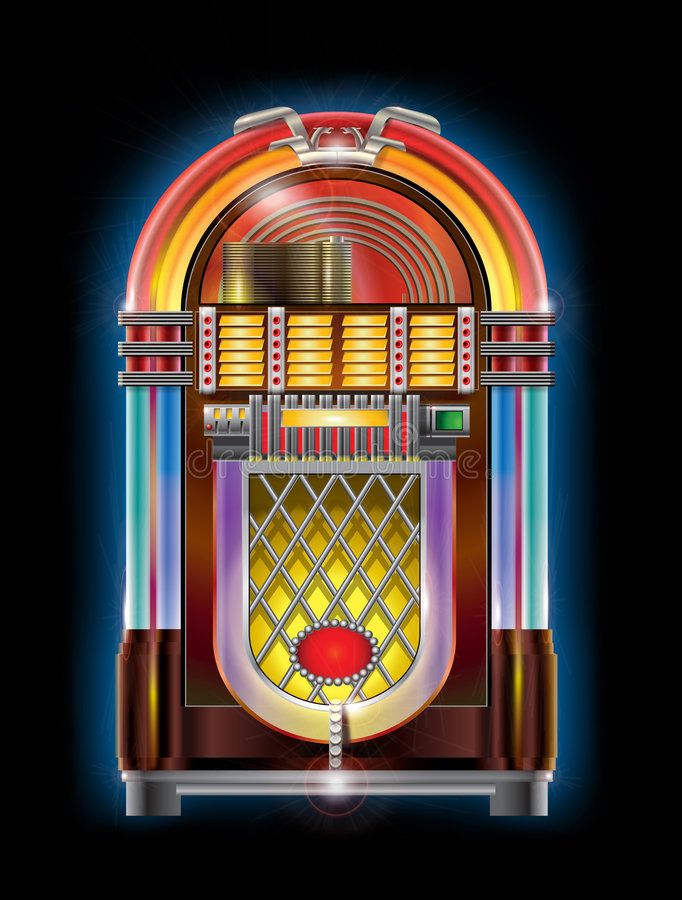 Jukebox stock vector. Illustration of jukebox, light, wood - 6889388