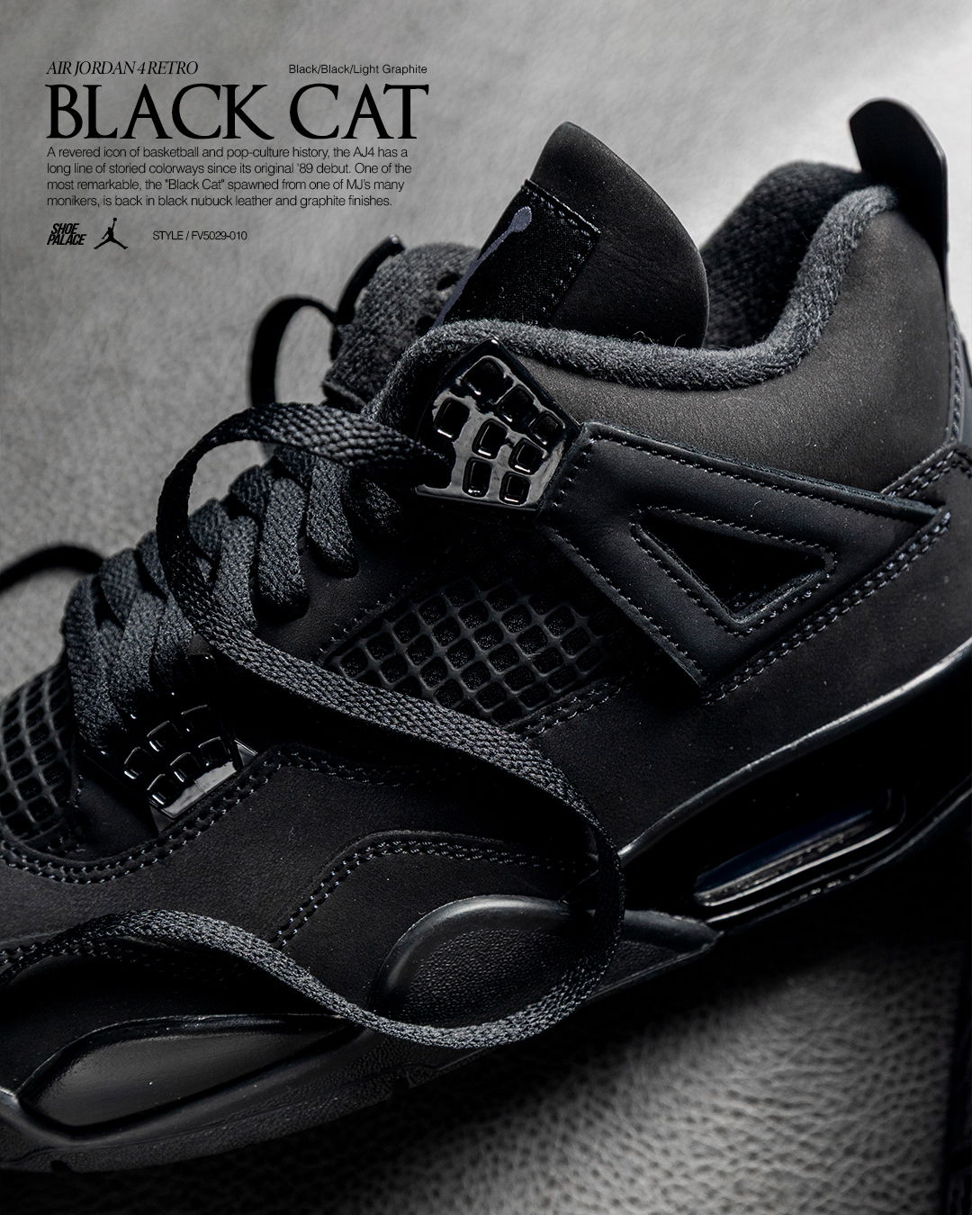 Air Jordan 4 Retro 'Black Cat' – Shoe Palace
