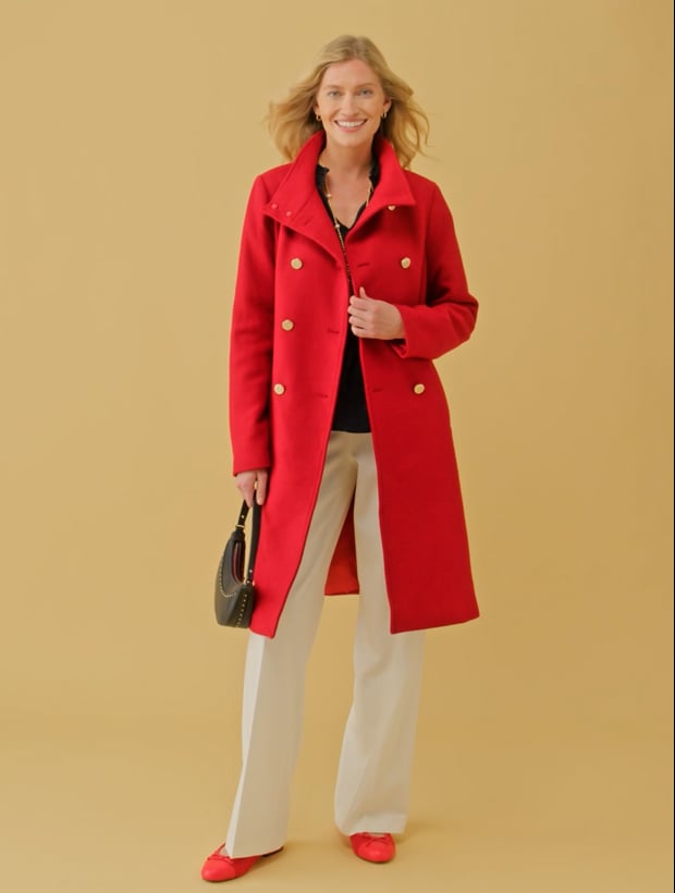 Italian Melton Double Breasted Coat | Talbots