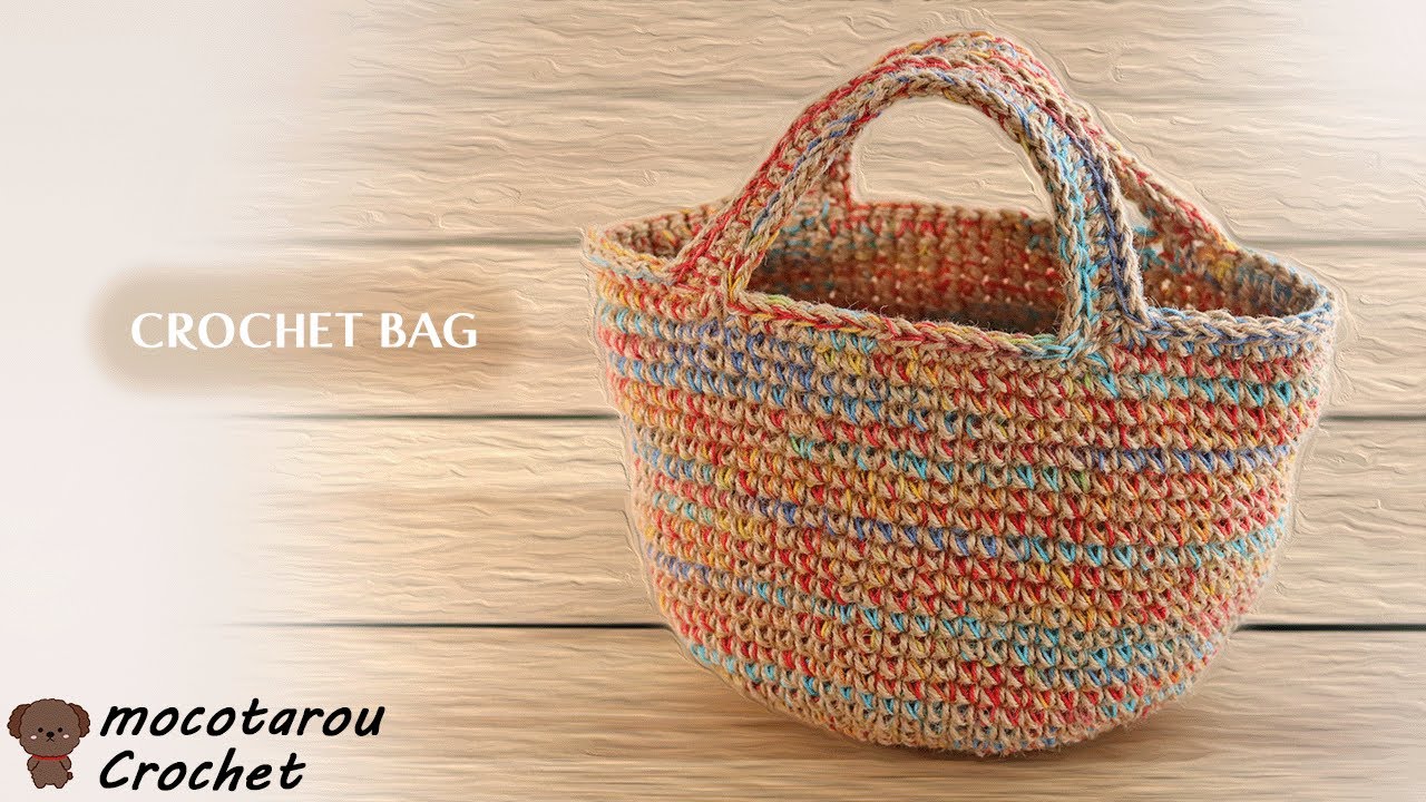 Easy and cute] How to crochet a round market bag using hemp string