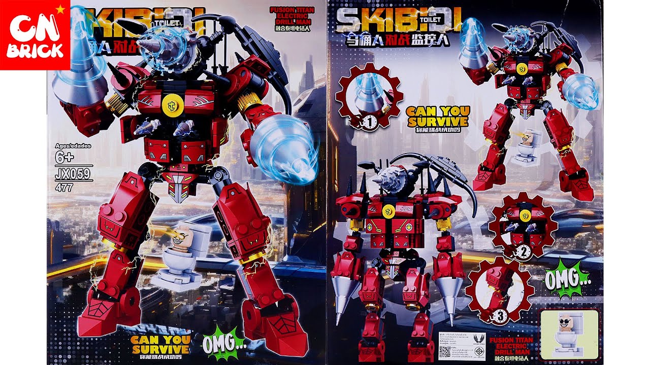 Lego Skibidi Toilet Upgraded Titan Drillman Sets JX059 Unoffical