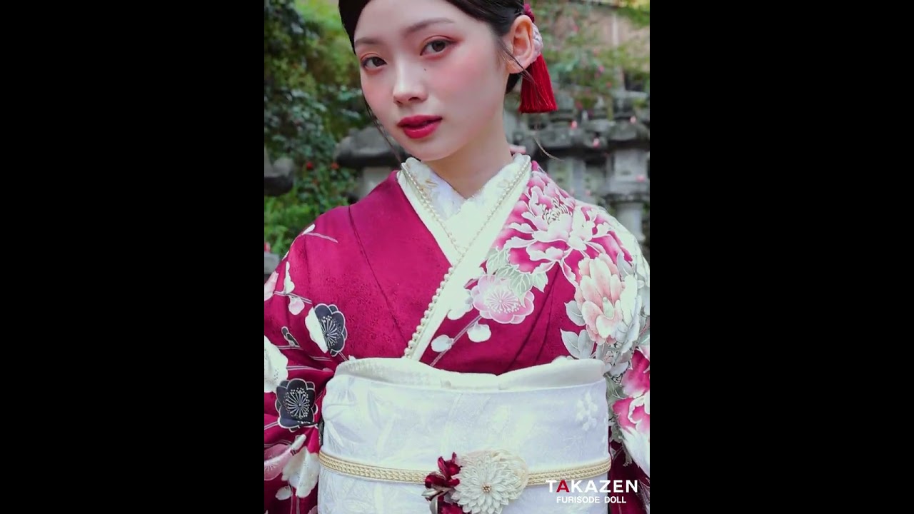 正統派古典 ワインレッド/エンジ 鶴柄/乱菊 大人っぽい 綺麗系 華やか