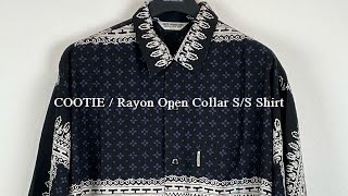COOTIE / Rayon Open Collar S/S Shirt -Black-
