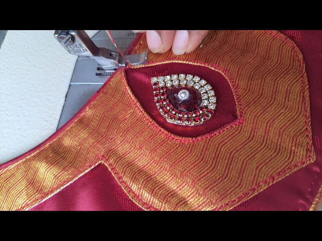 Design 488. Patch Work blouse design using border of silk cotton