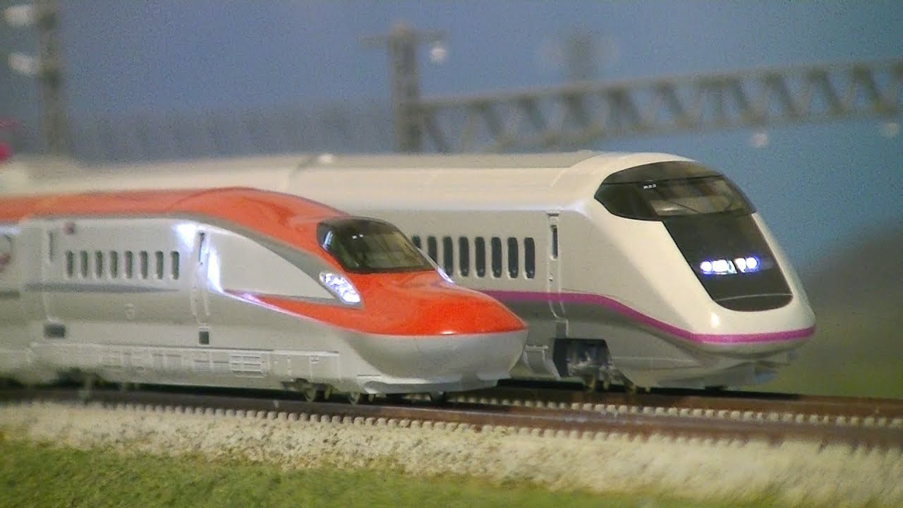 Nゲージ新幹線 E6系 スーパーこまち+E3系 こまち KATO - YouTube