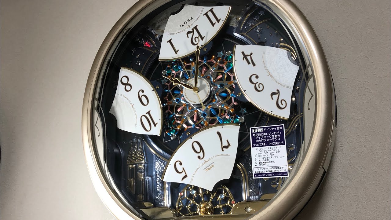 夜空を彩る花火の世界 SEIKO Wave Symphony RE561S からくり時計 - YouTube