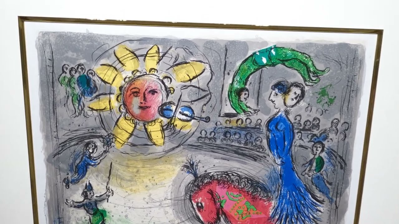 マルク・シャガールがリトグラフの版画で制作した馬の絵画「赤い馬と