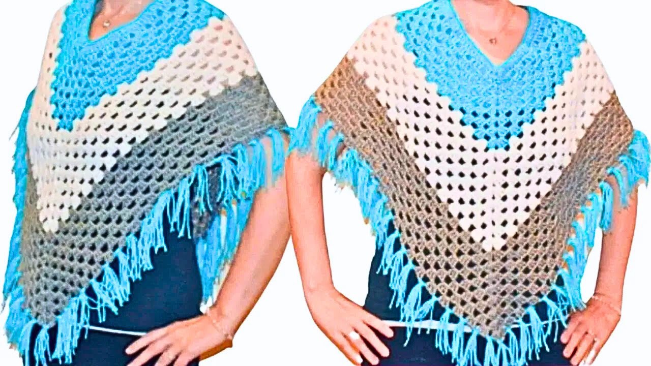Crochet Granny Stitch Poncho Tutorial For Beginners | DIY Crochet