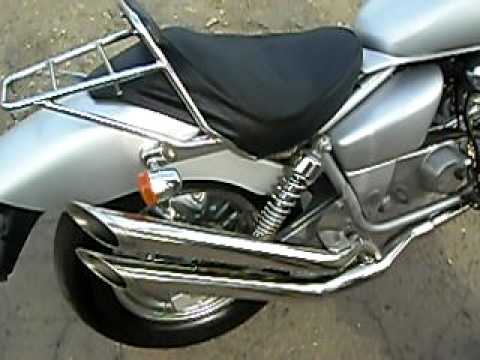 マグナ50 スラッシュカット 2本出マフラー ！☆RF``Dragon☆ - YouTube