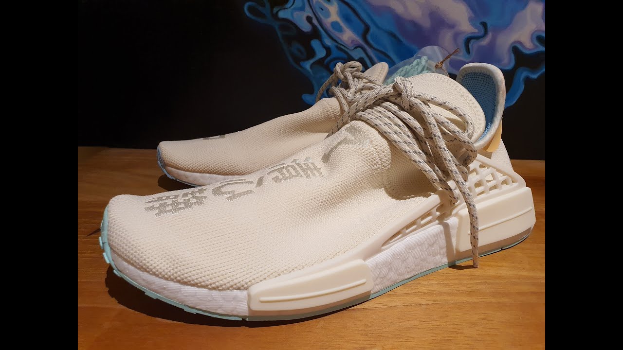 EP. 99 Adidas NMD HU Pharrell N.E.R.D Chalk White Review - YouTube