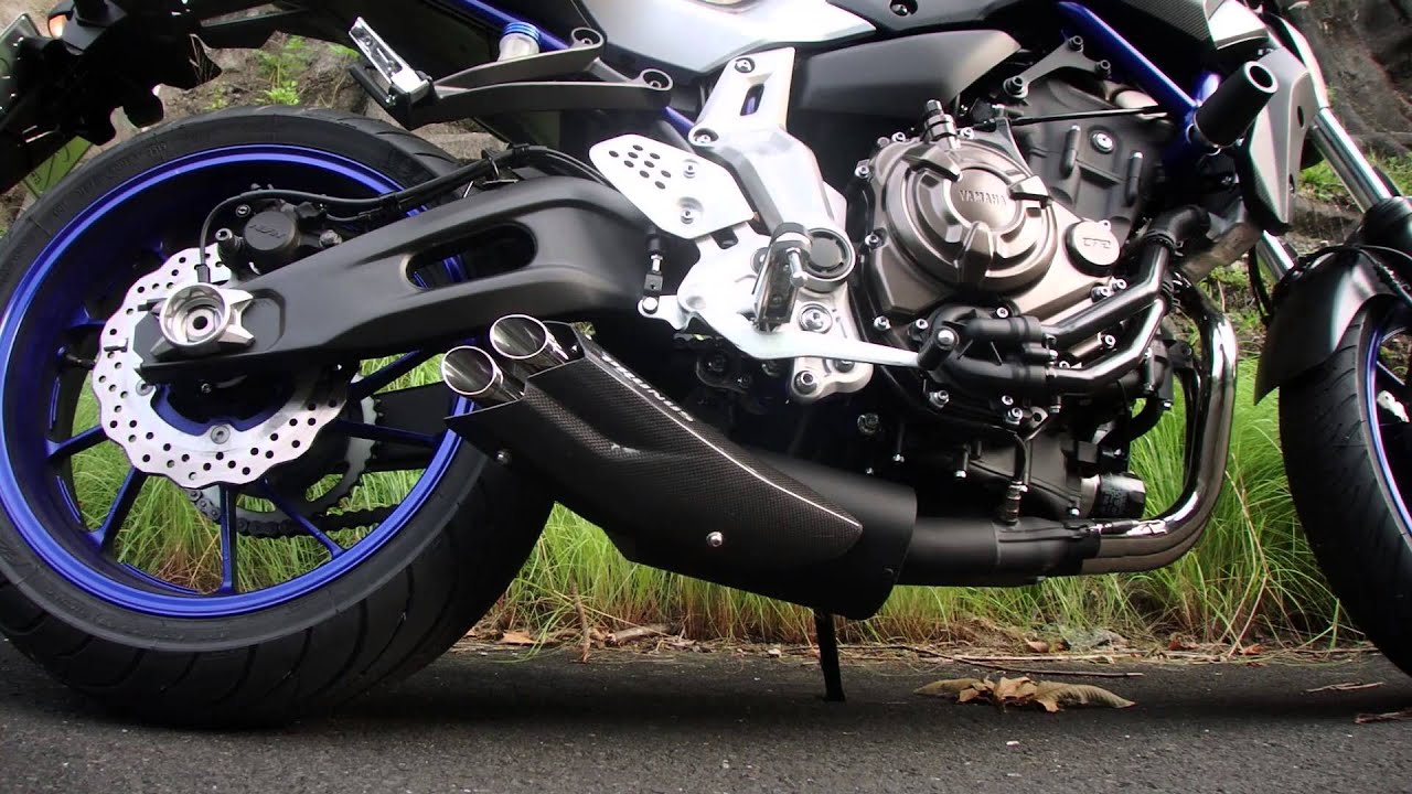 YAMAHA MT07 PRUNUS Muffler Sound フルエキゾーストマフラー - YouTube