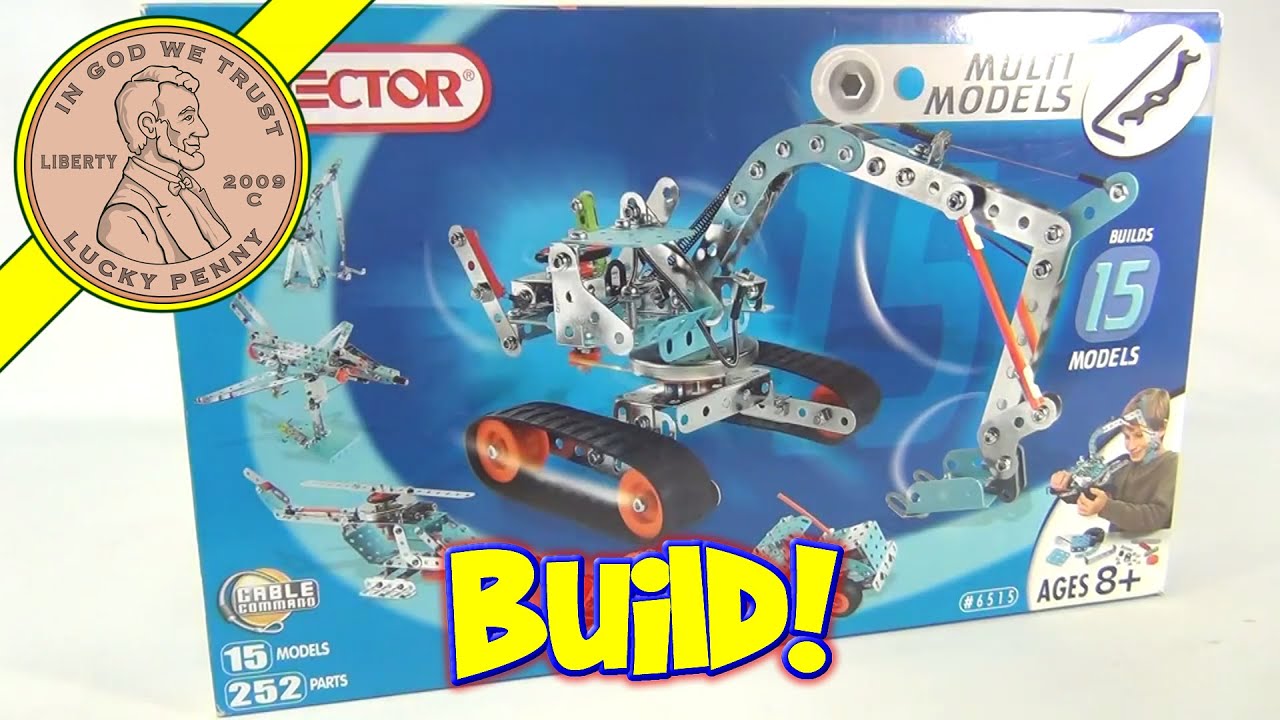 Erector Set - 15 Multi Models 252 Parts Cable Command No. 6515