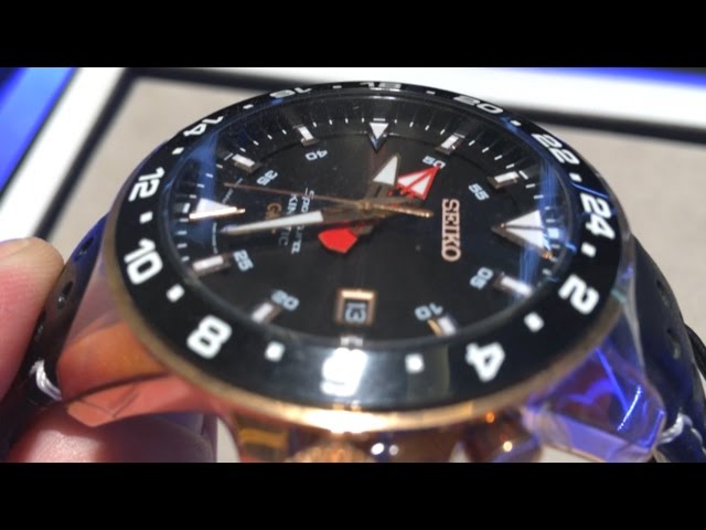 SEIKO ROSE GOLD GMT KINETIC SPORTURA SUN028P1 - YouTube