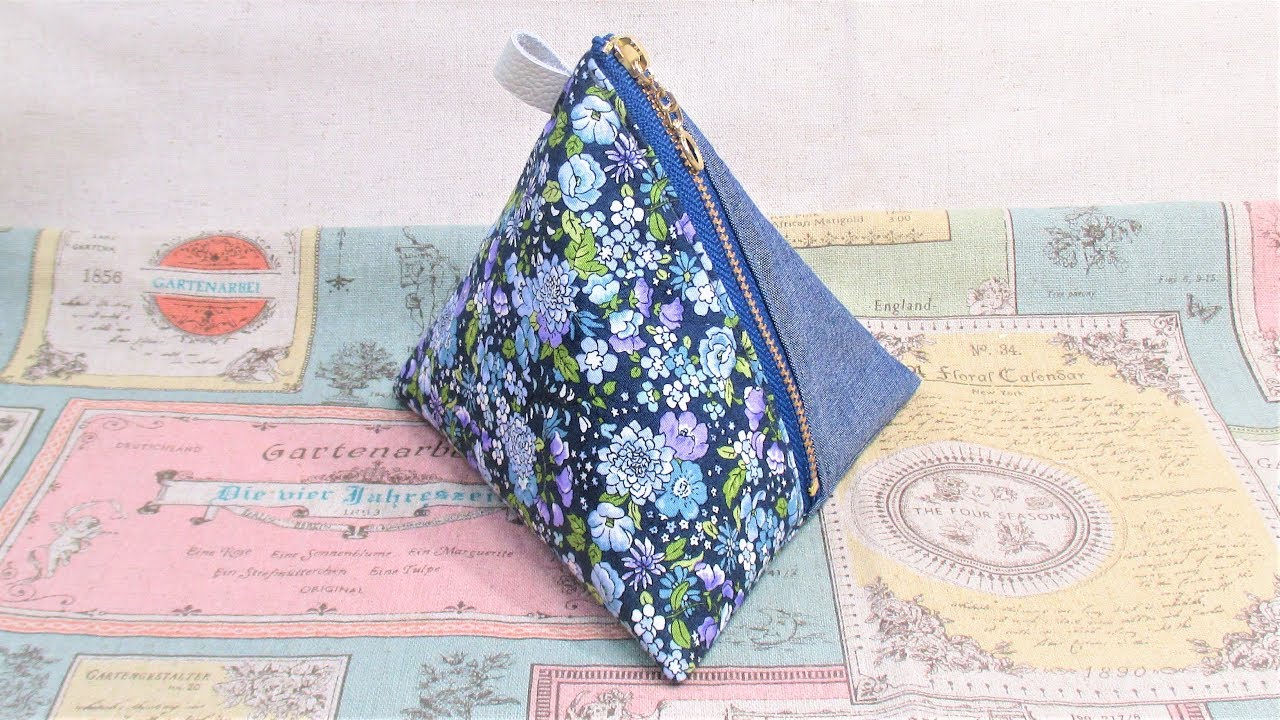 テトラ ポーチ 作り方 三角ポーチの作り方 DIY Triangle Zipper Pouch