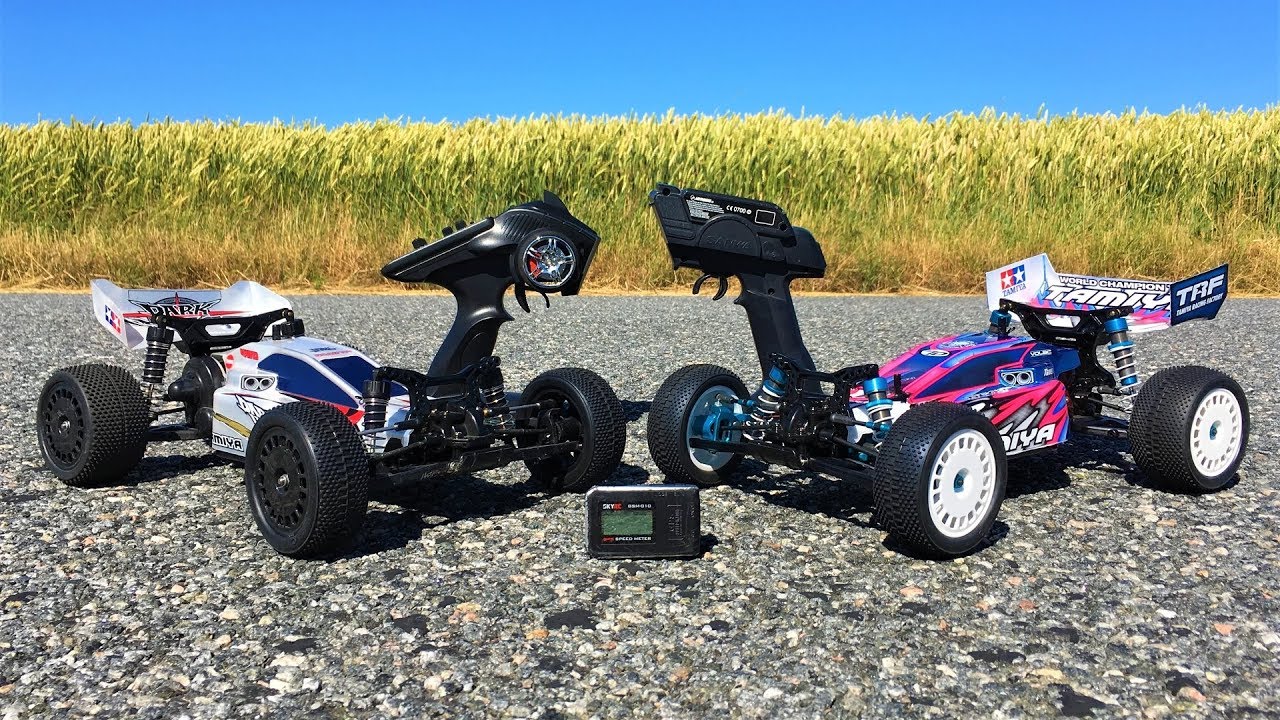 Tamiya DF-03 Dark Impact Brushed vs Tamiya DF-03MS Brushless! GPS