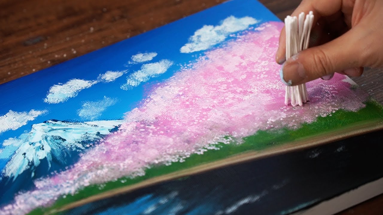 アクリル絵の具で「桜の風景」を描いてみた｜junya_art
