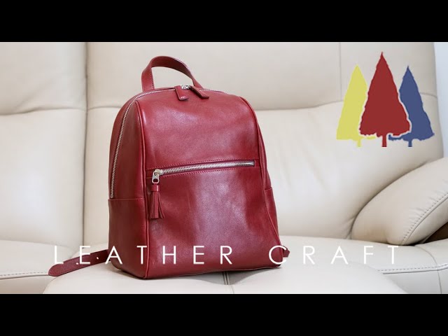 Leather Craft] Making a Women's Tanned Cow Leather Backpack - YouTube