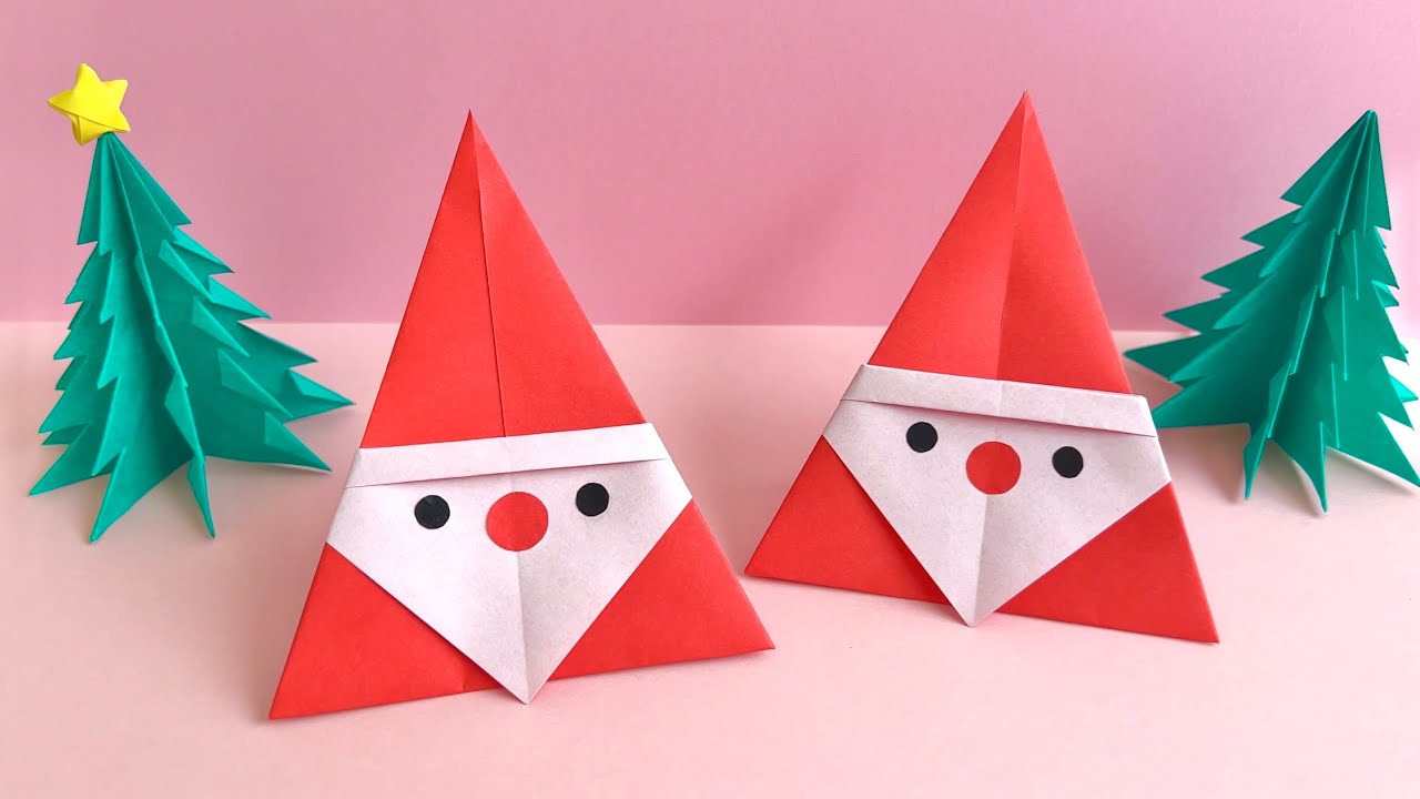 折り紙】超簡単！サンタクロースの折り方 Origami How to make Santa