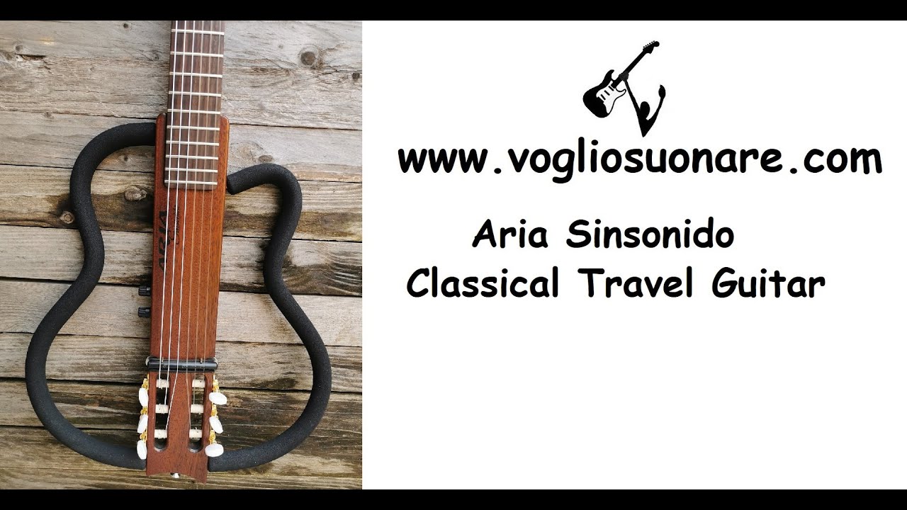 Aria Sinsonido Travel Silent Guitar with case Soloette USA
