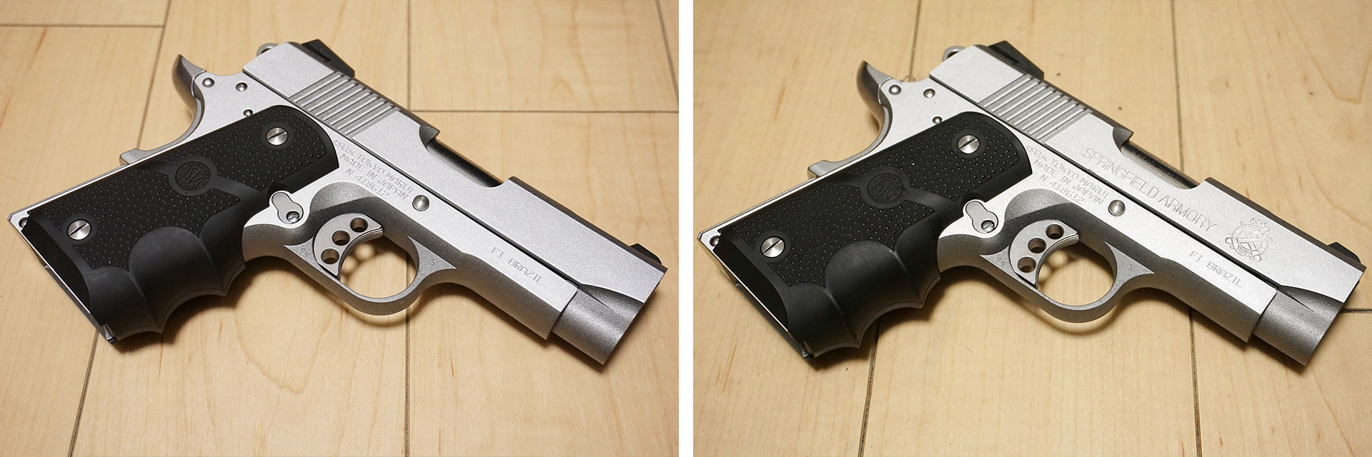 東京マルイ V10 ウルトラコンパクトのスライドにSpringfieldの刻印を