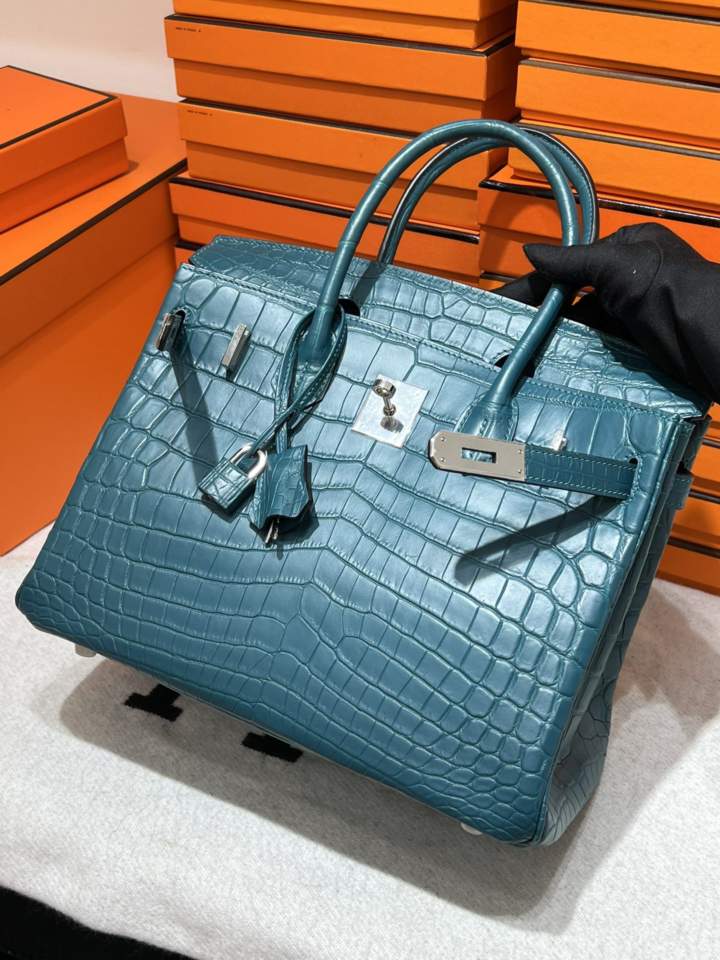 エルメス定価 HERMES バーキン30 ブルーイズミール クロコダイル