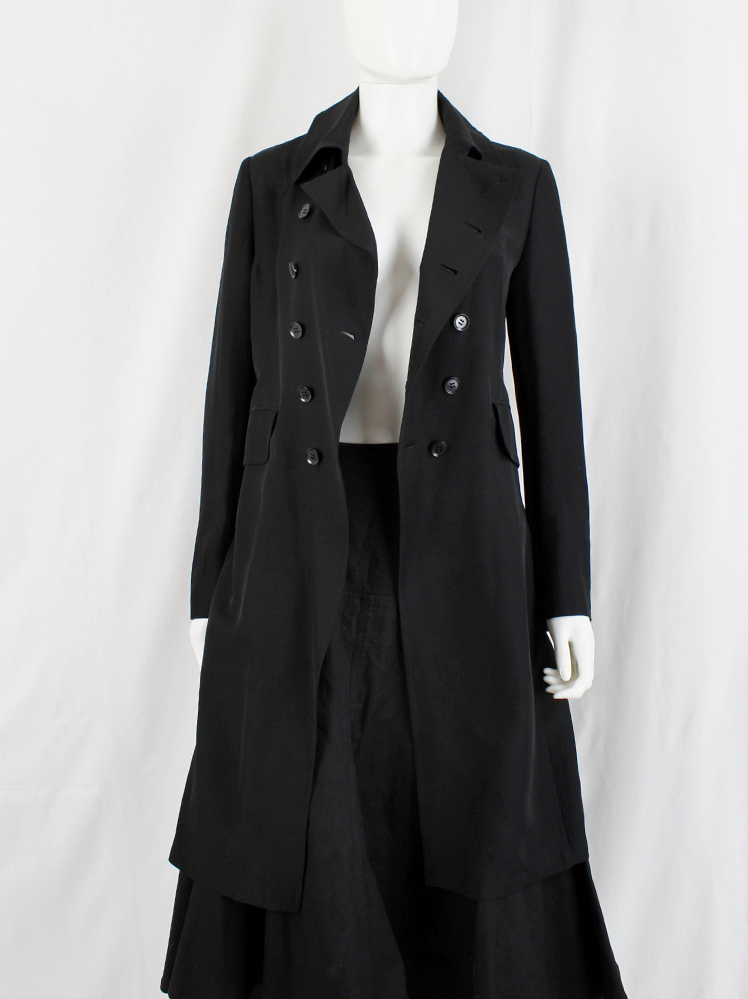 Y's Yohji Yamamoto black long double breasted coat — spring 2010