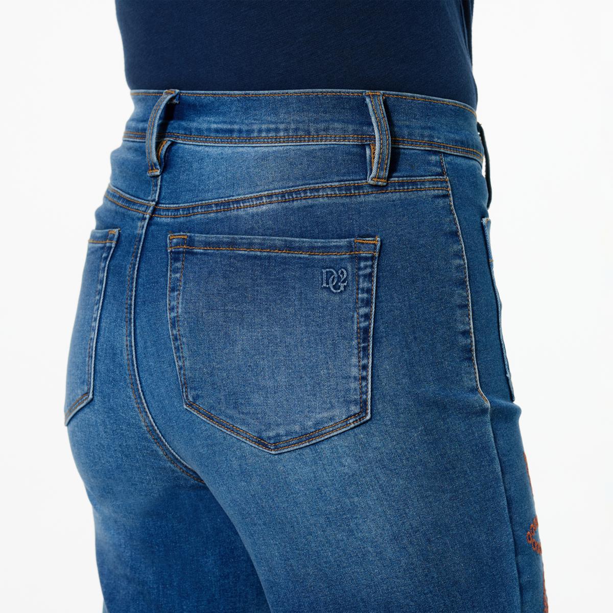 DG2 by Diane Gilman New Classic Stretch Embroidered Crop Wide-Leg