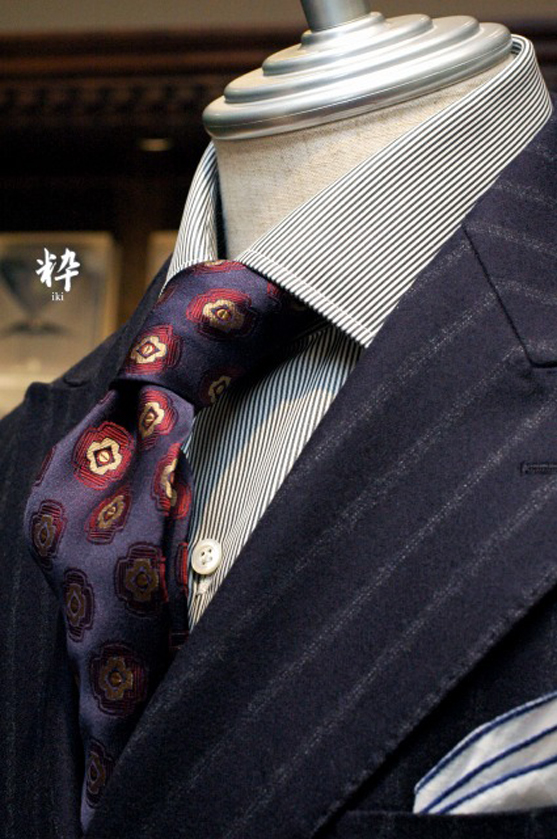 Bespoke Suit(オーダースーツ) ネイビーフランネル ストライプ DRAPERS