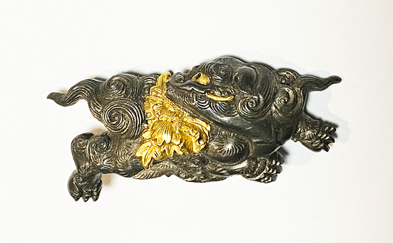 目貫 東鶴斎小野義寿 Menuki design of Lion Made by Toukakusai Ono
