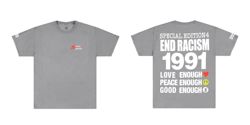 Hiroshi Fujiwara x Infinite Archives END RACISM T-Shirt Grey