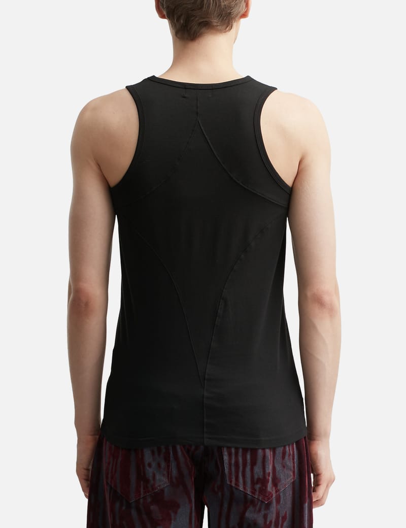 THUG CLUB TC Tank Top - Black stretch-cotton tank with metal chest