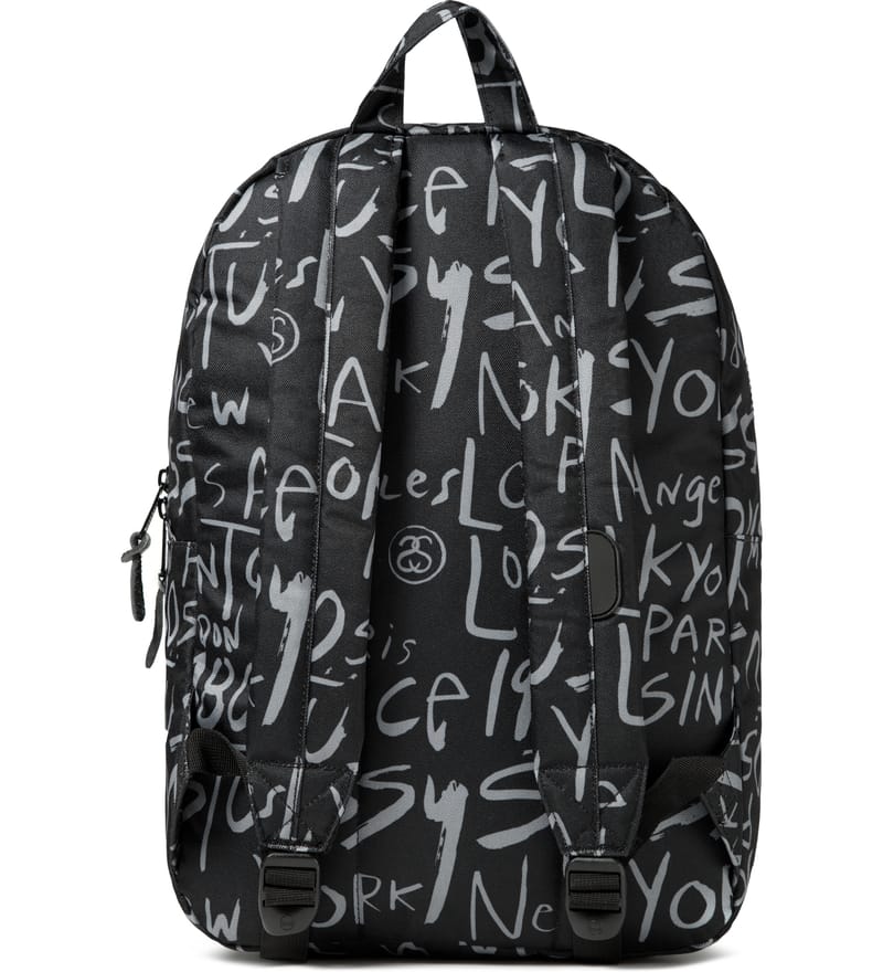 Stüssy - Black Print Stussy X Herschel Supply Co. Cities Backpack