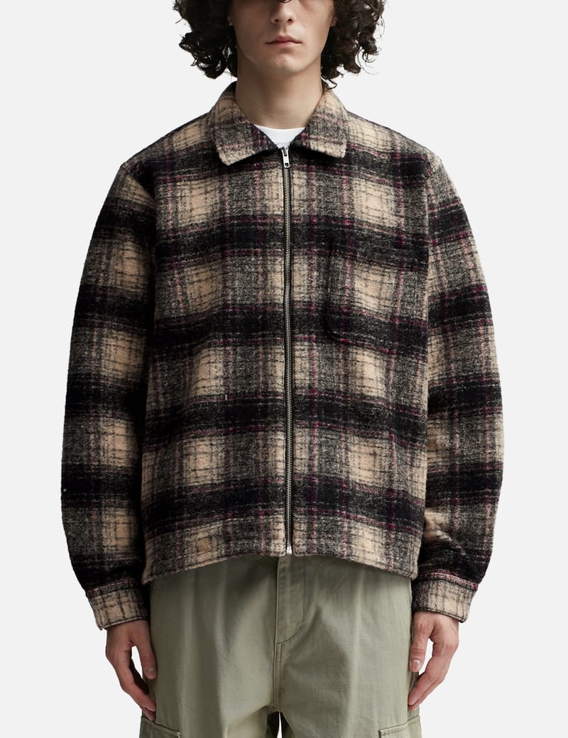 Stüssy - Wool Plaid Zip Shirt | HBX