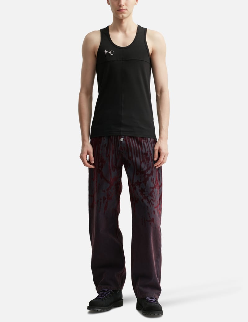 THUG CLUB TC Tank Top - Black stretch-cotton tank with metal chest