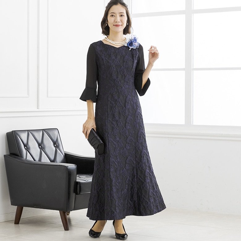 ジャガードレース/マザードレス/結婚式/母親/母/ドレス | フォルム