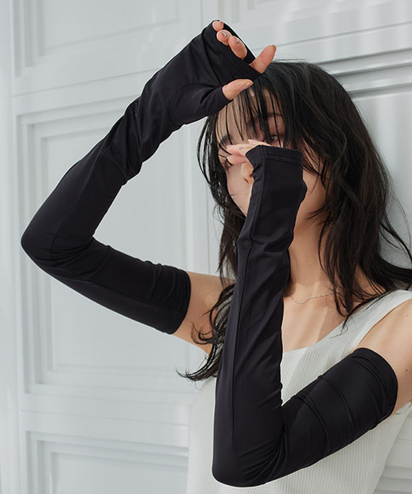 超冷感 ] 紫外線99.9%カット接触冷感ロングアームカバー [J1141