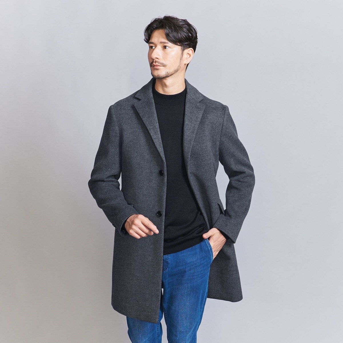 WEB限定 WARDROBE SMART】PE メルトン チェスターコート