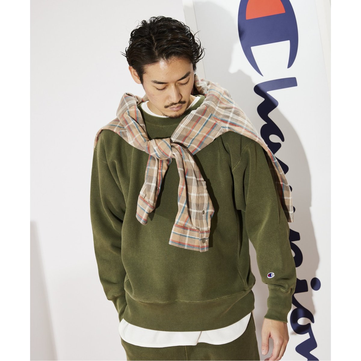 CHAMPION / チャンピオン】別注 R/W ピグメント クルーネック