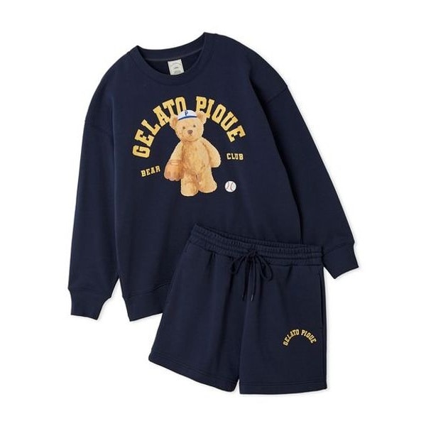 ONLINE限定】スポーティーベア裏毛プルオーバー＆裏毛ショートパンツ