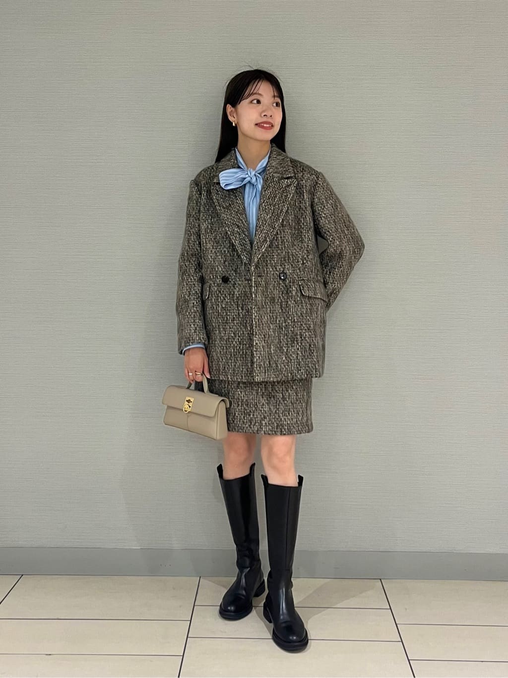 セール】 モヘヤミックスシャギー ダブルブレストジャケット