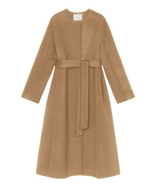 セール】 カシミヤノーカラーベルトコート （トレンチコート）｜ANAYI