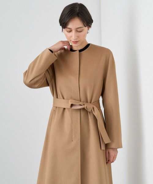 セール】 カシミヤノーカラーベルトコート （トレンチコート）｜ANAYI