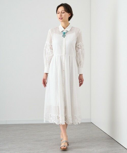 セール】 エンブロイダリーシャツ ワンピース （ロング・マキシ丈