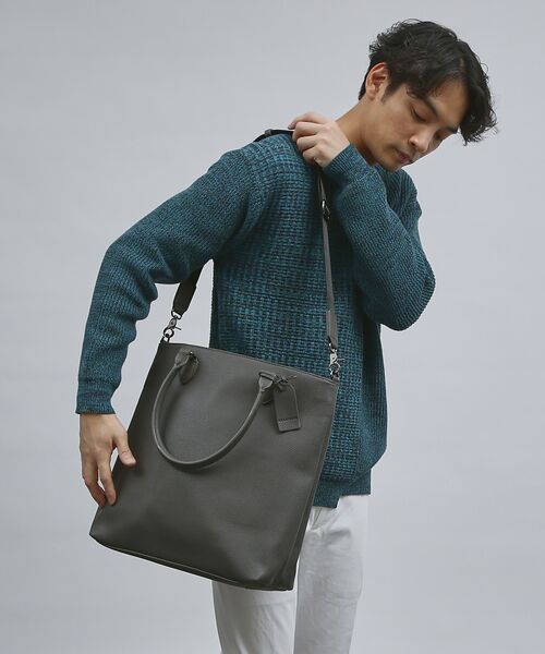 セール】 【WEB別注】シボレザー 縦型 2WAY トートバッグ / 15.0インチ