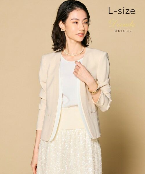 L-size】CINDY / ダブルカラージャケット （ノーカラージャケット