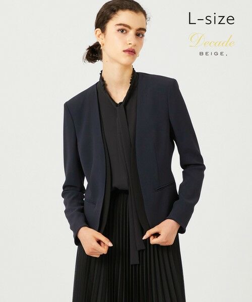 L-size】CINDY / ダブルカラージャケット （ノーカラージャケット